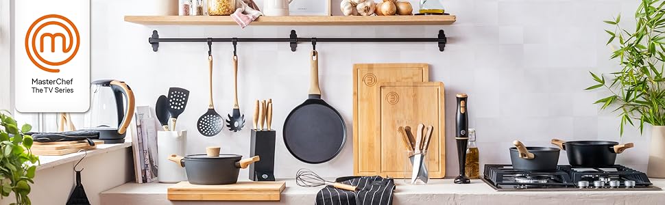 MasterChef Crepe Pan Induction, Pancake Pan for Pancakes, Roti, Omelette, Tortilla, Induction, Gas, Ceramic Stove, Non-Stick Coating Aluminum, 25cm, Extra Wide Natural Collection