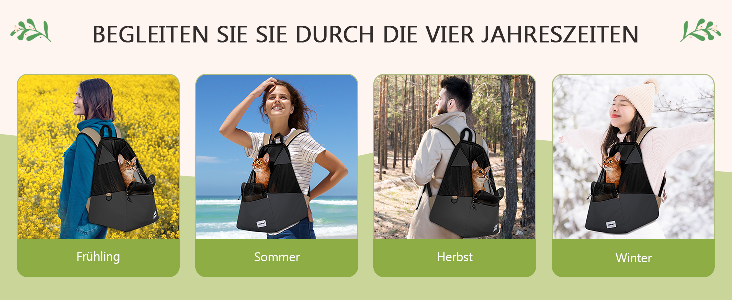 Рюкзак-переноска для тварин ALLSOPETS: для котів та маленьких собак. Зручний, дихаючий, для подорожей, кемпінгу, прогулянок. Бежевий колір