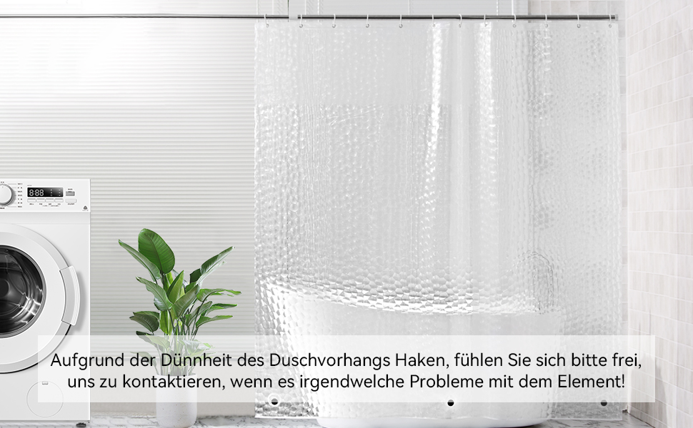 Штора для ванної OTraki напівпрозора 180x200 см, антигрибкова, миється, з EVA, водонепроникна 3D штора для душу з 12 кільцями, без ПВХ