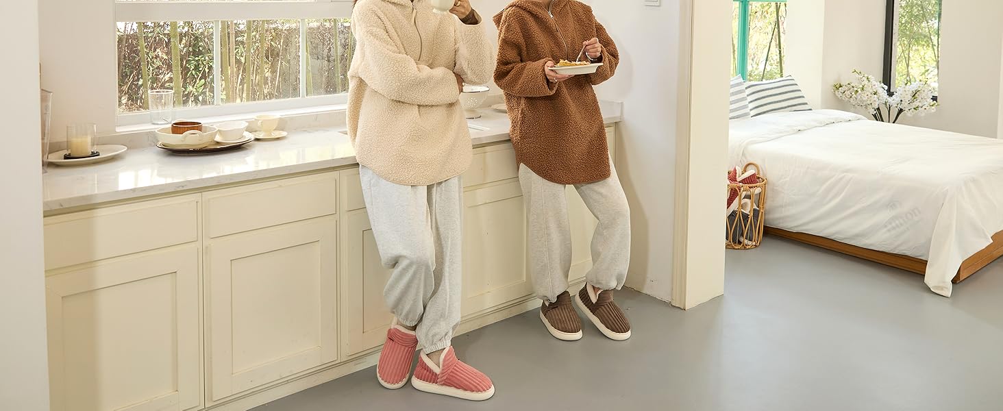 Тапочки домашні Donpapa для жінок та чоловіків, зимові, теплі, з плюшем та кордурою, закриті, з пам'яттю, антиковзаючі, для дому та вулиці, 38/39 EU, хакі