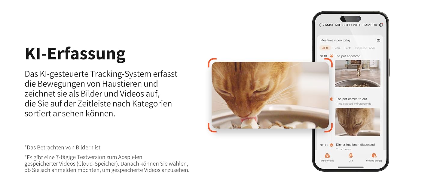 Автоматичний годівниця для котів та собак PETKIT з камерою та AI, 5л, 1-10 прийомів їжі/день, 1-30 порцій