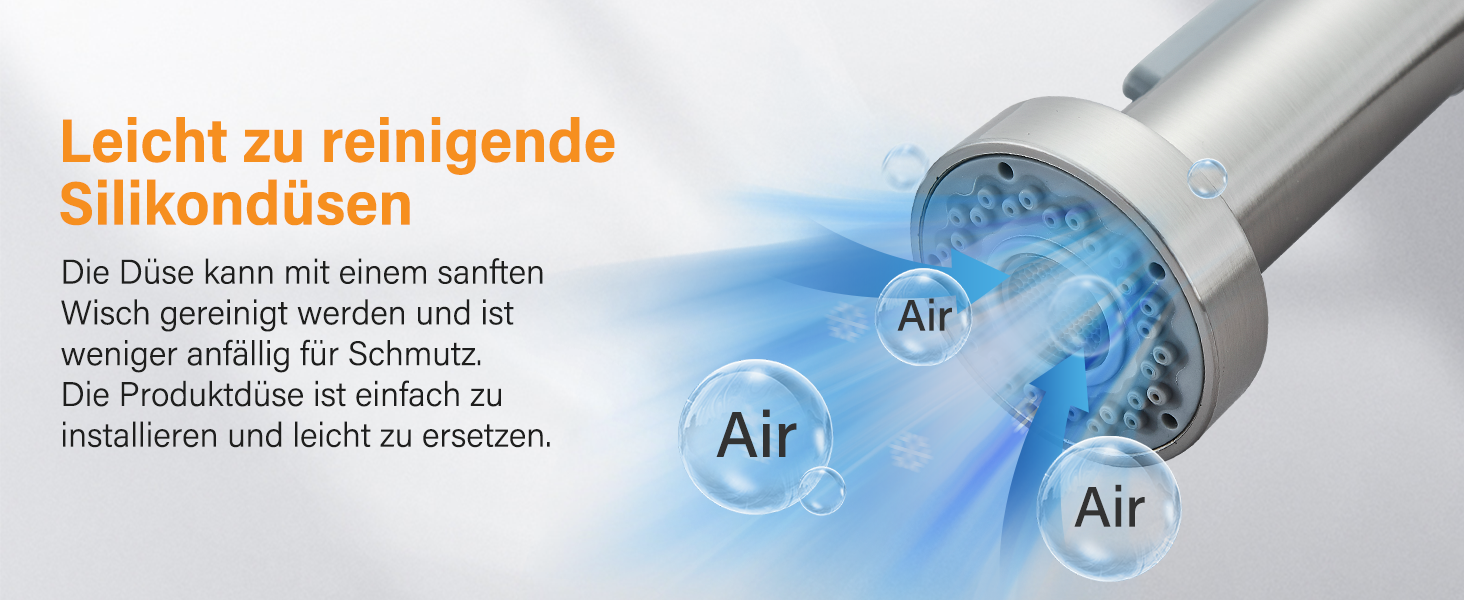 Кран кухонний Hbronzeshower з висувною лійкою, 360° обертання, нержавіюча сталь, щіткований нікель