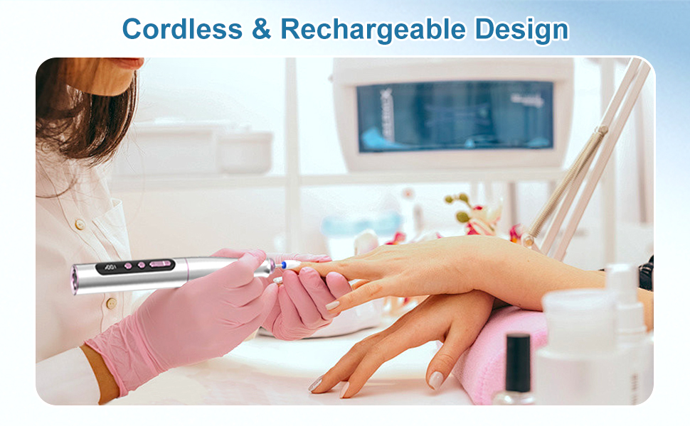 Електричний набір для манікюру та педикюру DN-2402, 13 в 1, 35000 об/хв, для гелевих, акрилових нігтів