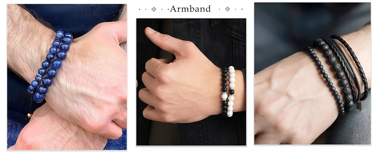 Чоловічий браслет з тигровим оком – еластичний браслет з кристалічних намистин 8 мм (4 кольори: блакитний, сірий, чорний, блакитний)