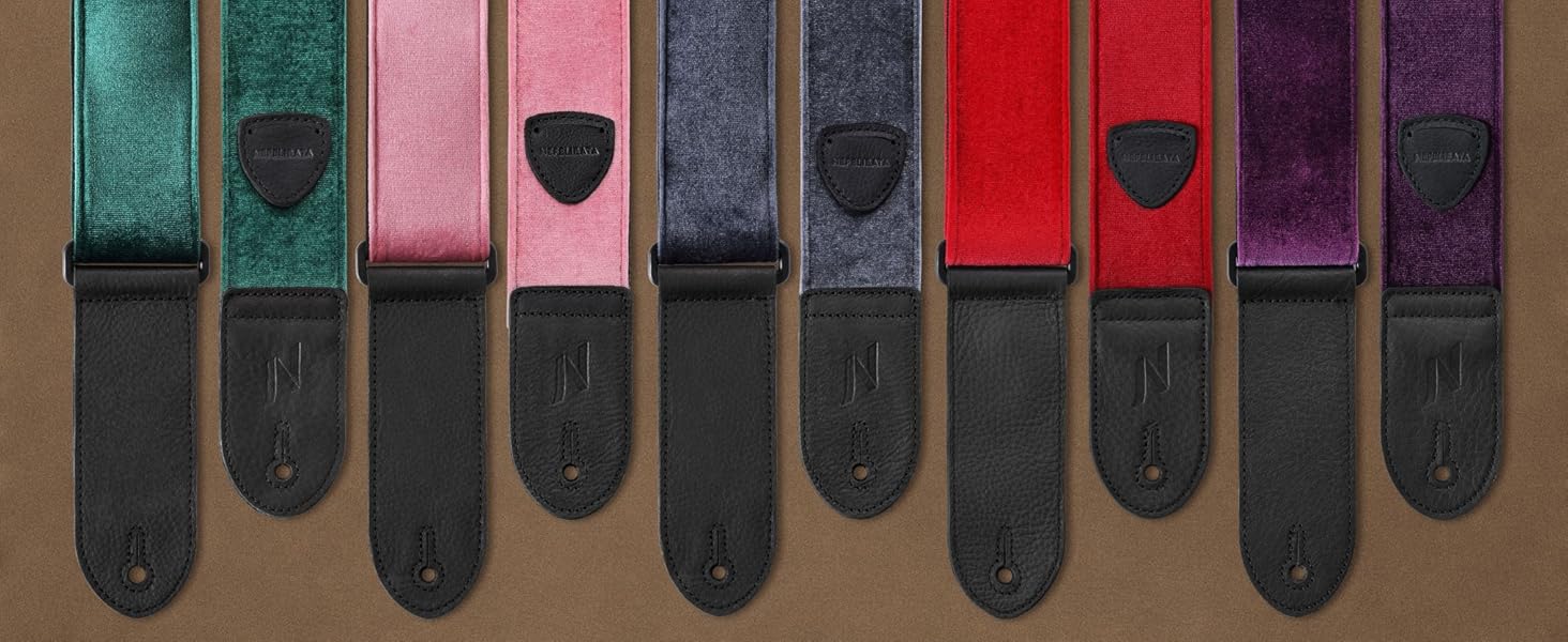 Гітарний ремінь Nefelibata з повного нубуку, вінтажний велюровий ремінь, безкоштовний бонус: 4 медіатори + фіксатори ремінця + кнопка для ремінця, подарунок для бас-гітари, електро- та акустичної гітари (Чарівний фіолетовий, вінтажний сірий)