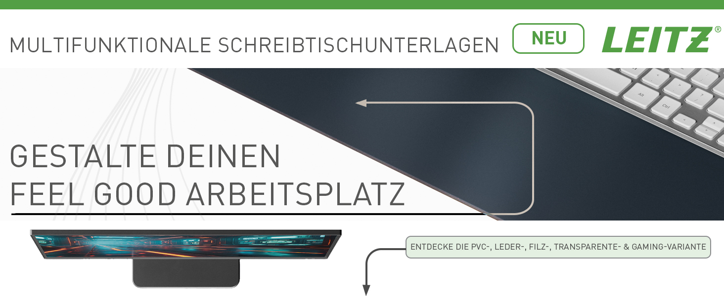Leitz Великий килимок для миші для геймінгу, сірий, 100 x 40 см. Нековзне покриття, точне відстеження миші, легко миється. Підходить для офісу, дому та геймінгу.