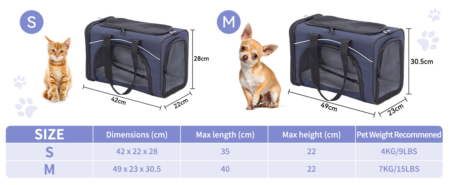 Транспортна сумка Petsfit для котів та собак | Авіапереліт, авто та поїзд | S/Blau