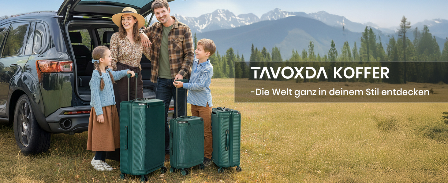 Набір валіз Tavoxda 3 шт. з TSA-замком, великі, для жінок та чоловіків, зелені