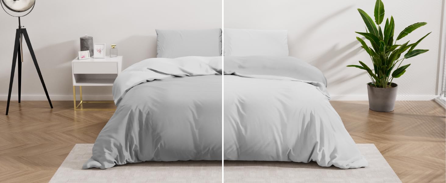 Комплект постільної білизни Dreamzie 240x220 см з 2 наволочками 80x80 см, чорний/темно-сірий. 100% мікрофібра, сертифікат Oeko TEX.