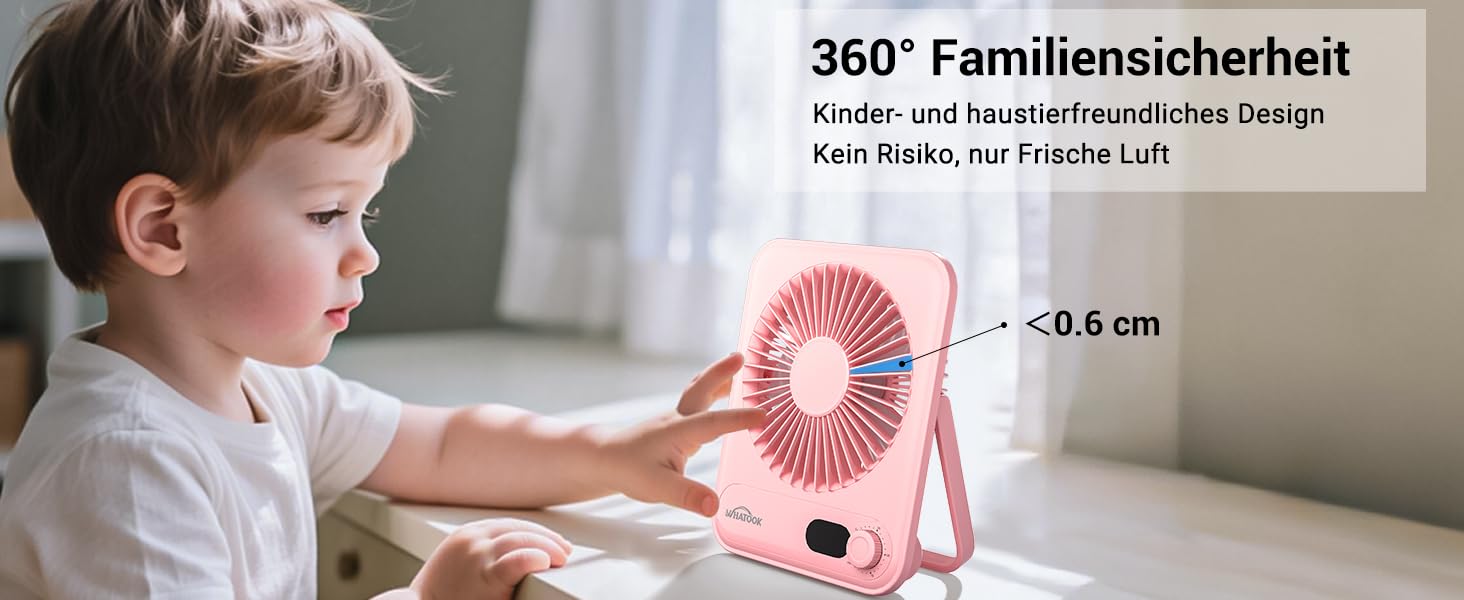 USB вентилятор WHATOOK: безшумний, з регулюванням швидкості 1-100, акумуляторний, з LED-дисплеєм, портативний, компактний, для офісу, дому, кемпінгу, подорожей (5000mAh, рожевий & фіолетовий)