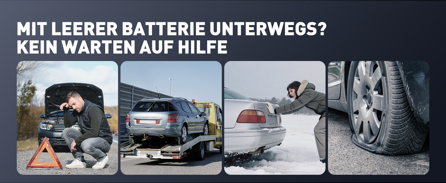 Powerbank для авто 26800mAh 7000A з компресором 160PSI, старт допомога, 5 LED, набір для ремонту шин, молоток, підтримка бензину/дизеля