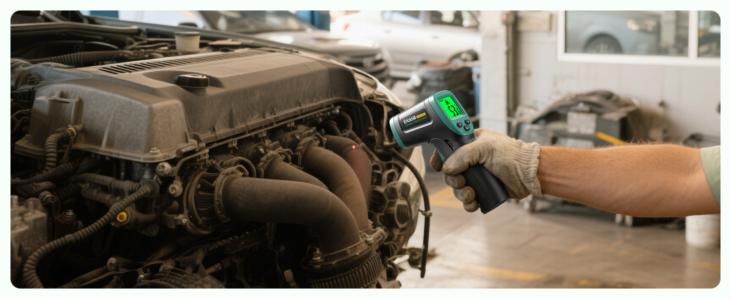 Інфрачервоний термометр ERICKHILL -50℃~800℃: безконтактний лазерний термометр з LCD-дисплеєм, регульований коефіцієнт випромінювання. Підходить для приготування їжі, грилю, заморожування, промисловості