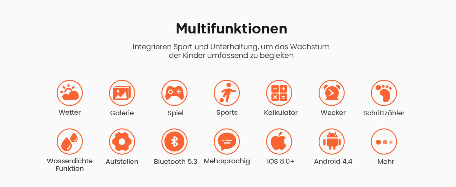 Дитячий розумний годинник для хлопчиків та дівчаток, фітнес-трекер активності з 100+ спортивними режимами, крокомір, монітор серцевого ритму та сну, водонепроникність IP68, подарунок для підлітків 5-16 років, чорний