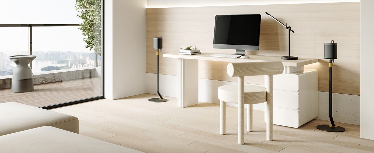 Підставка для колонок FITUEYES Design, регульована висота, металева, чорна (2 шт.)