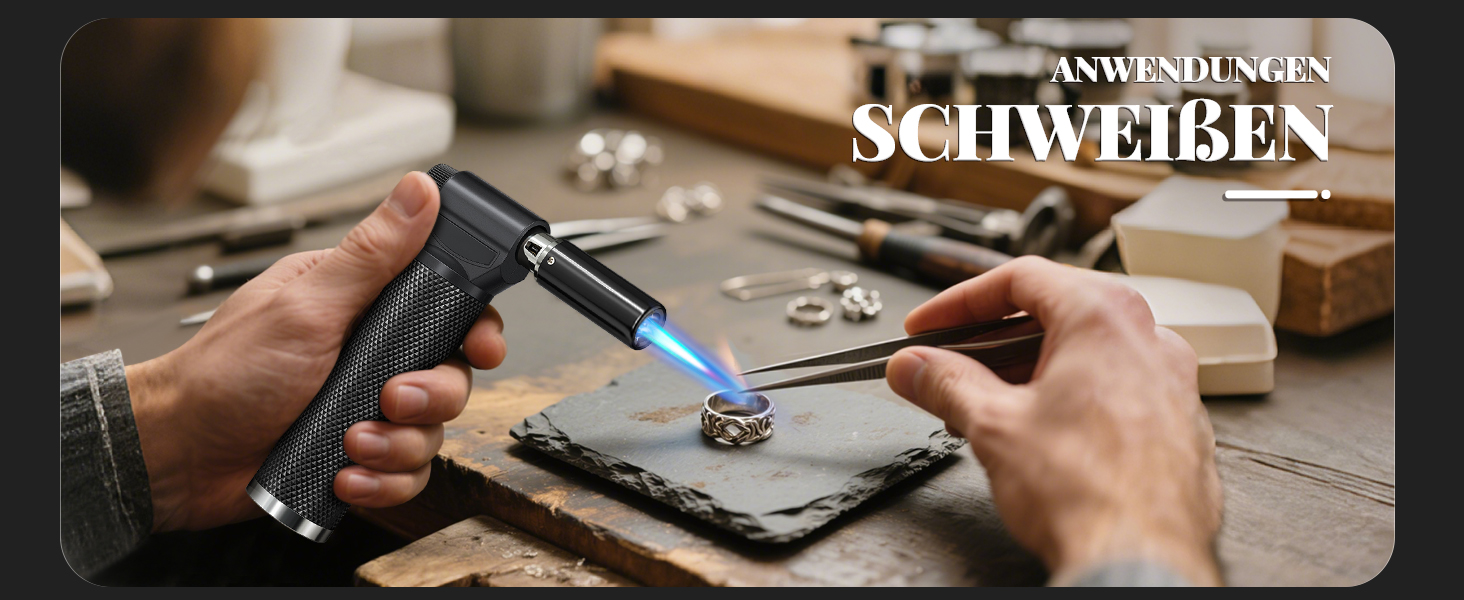 Газовий запальник для кухні з регульованим полум'ям Jet, одноручний, для приготування їжі, грилю, паяння (без газу), Zq1-bk