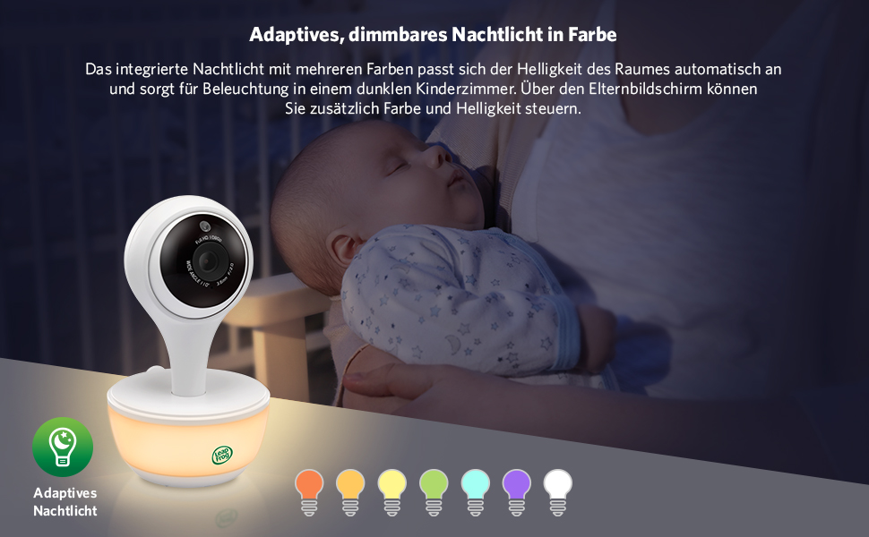 Відеоняня LeapFrog LF2513 без Wi-Fi, IPS LCD екран 2.8 дюйма, поворот та нахил, нічне бачення, 300 метрів, датчик температури, до 12 годин роботи, LF2513 2.8' Video (LF815HD 5' Video)