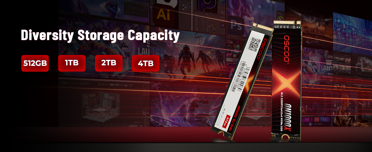 SSD NVMe 1TB PCIe Gen4.0 - 7400 MB/s - 2280 - для ПК, ноутбуків, ігор, AI