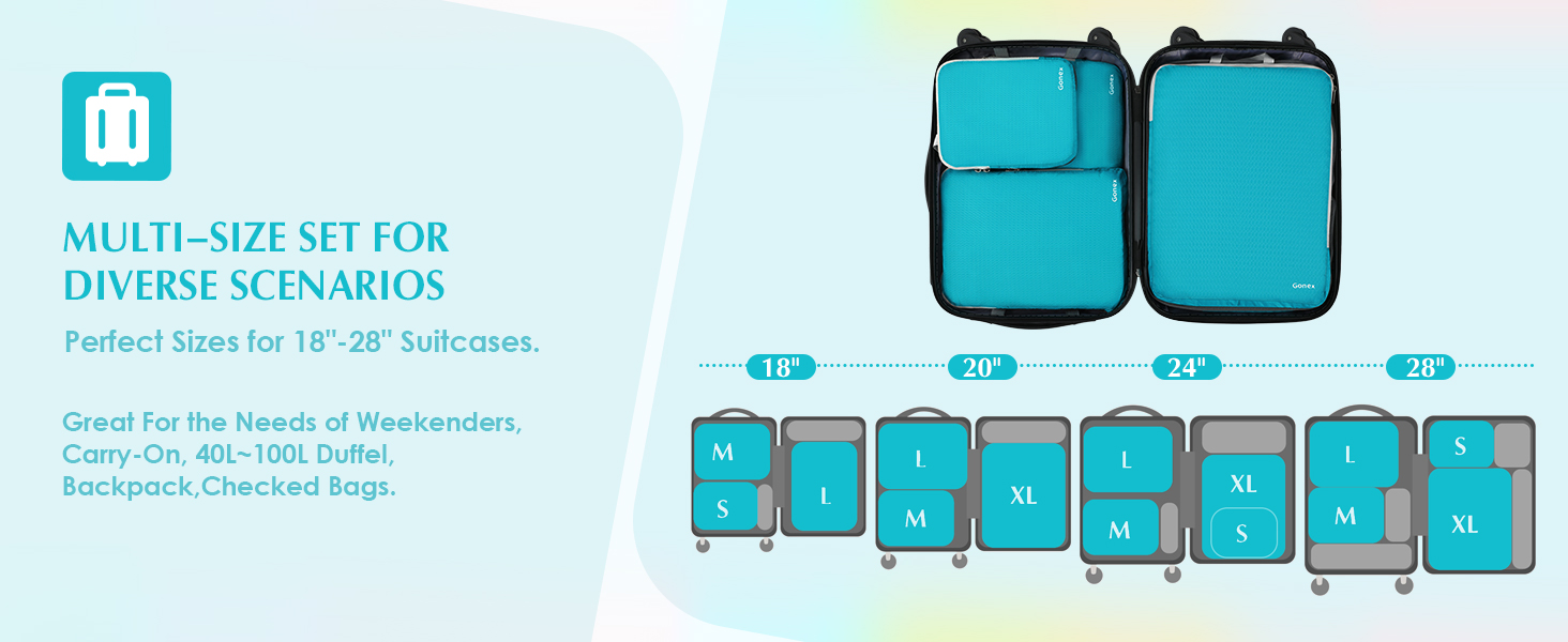Органайзери для валізи Gonex (4 шт.) - набір кубиків для пакування, колір помаранчевий