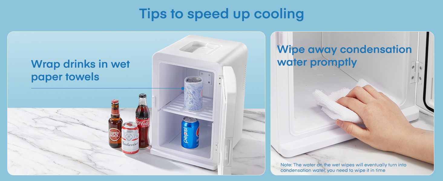 NORTHCLAN Міні холодильник 2в1 15 літрів (21 банка), портативний з охолодженням та нагріванням, 12V/220V для авто, офісу та гуртожитку, чорний, Max & Eco-режим