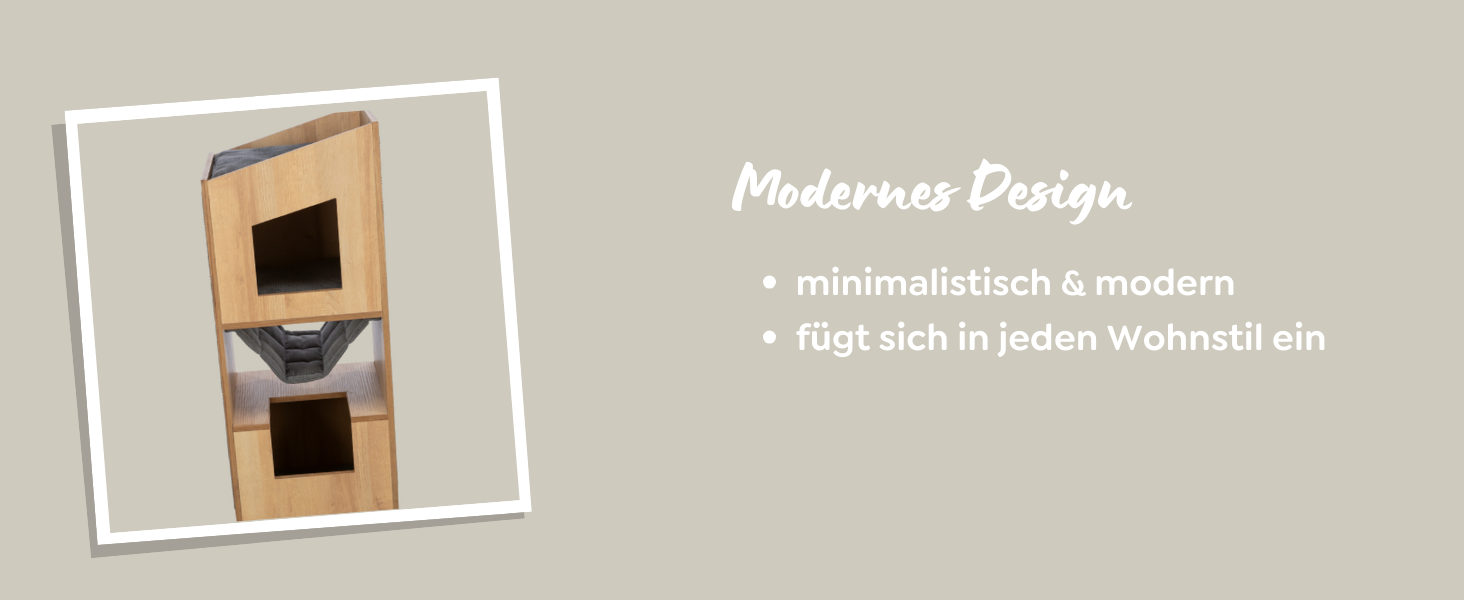 Будиночок для котів TRIXIE CityStyle 105 см, коричневий/сірий – сучасний котячий будиночок з гамаком та зручним лежанком – міцний та комфортний, 44725