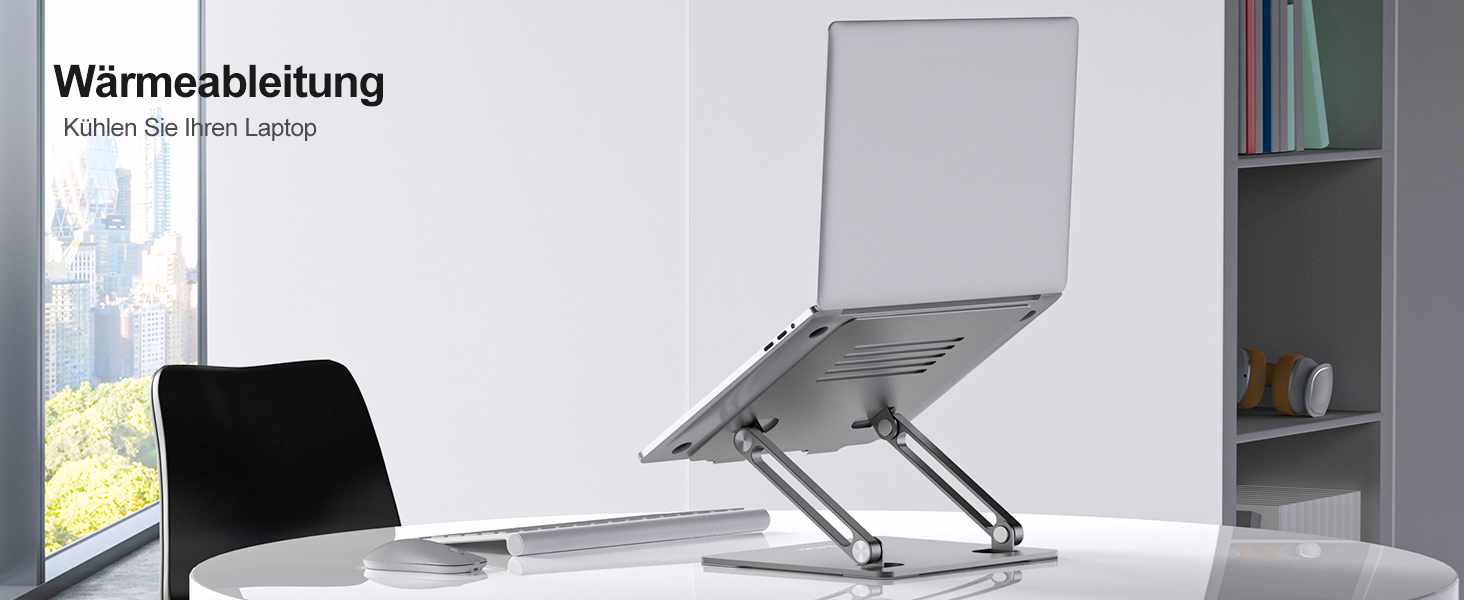 Adjustable Laptop Stand with Cooling Fan - Compatible with 11-15 inch Laptops (MacBook Pro/Air, Dell, Samsung, HP)