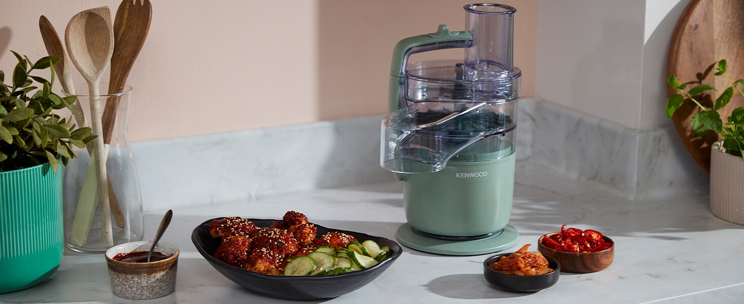 Кухонний комбайн Kenwood MultiPro Go FDP22.130GY, 900 Вт, компактний, блакитний, 1.3 л