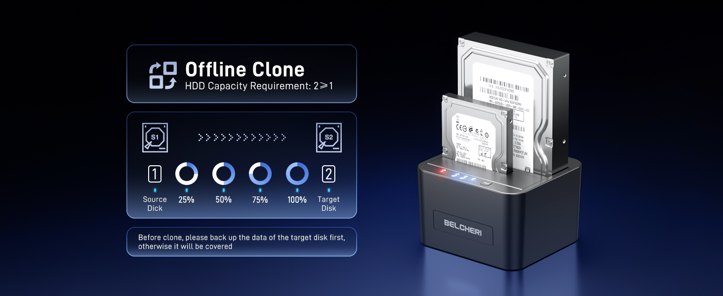Док-станція для HDD/SSD USB 3.0 на 2 слоти, для 2.5