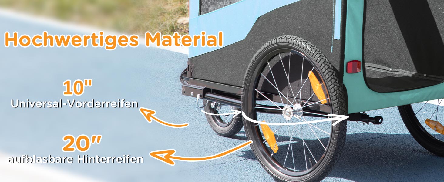 PawHut 2-в-1: Причіп для собак, велосипедний причіп для собак, візок для собак з відбивачами, до 30 кг, для великих собак, Оксфордська тканина, блакитний