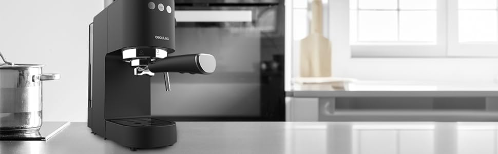 Cecotec Espressomaschine Espresso and Cappuccino Cafelizzia 790 Steel Pro. 1350W, Manometer, Thermoblock system, 20 Bar pressure, automatic mode for 1-2 coffees, swivel steam wand, 1.2L, stainless steel (Black | Fast, Without Manometer)