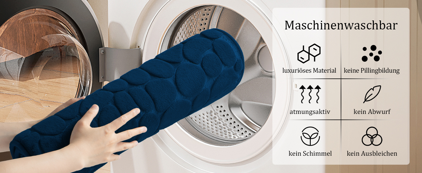 Набір килимків для ванної кімнати chakme (2 шт.), пам'ятна піна Cobblestone, протиковзкі та поглинаючі килимки для ванни та туалету, темно-сині