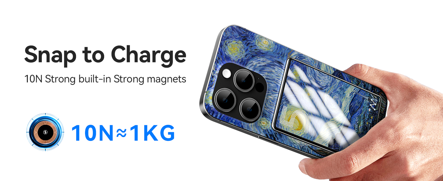 Power Bank MagSafe Ultra Slim 5000mAh, 6.9mm, PD20W - для iPhone, захисне скло Multicolor