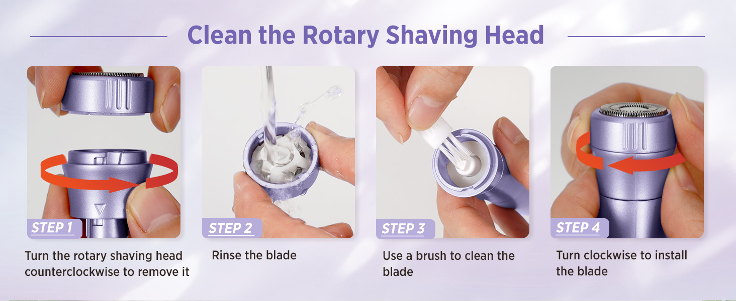 Електричний епілятор для жінок: безболісний пристрій для догляду за тілом, обличчям, зоною бікіні, ногами та під пахвами. Портативний, акумуляторний (рожеве золото, фіолетовий)