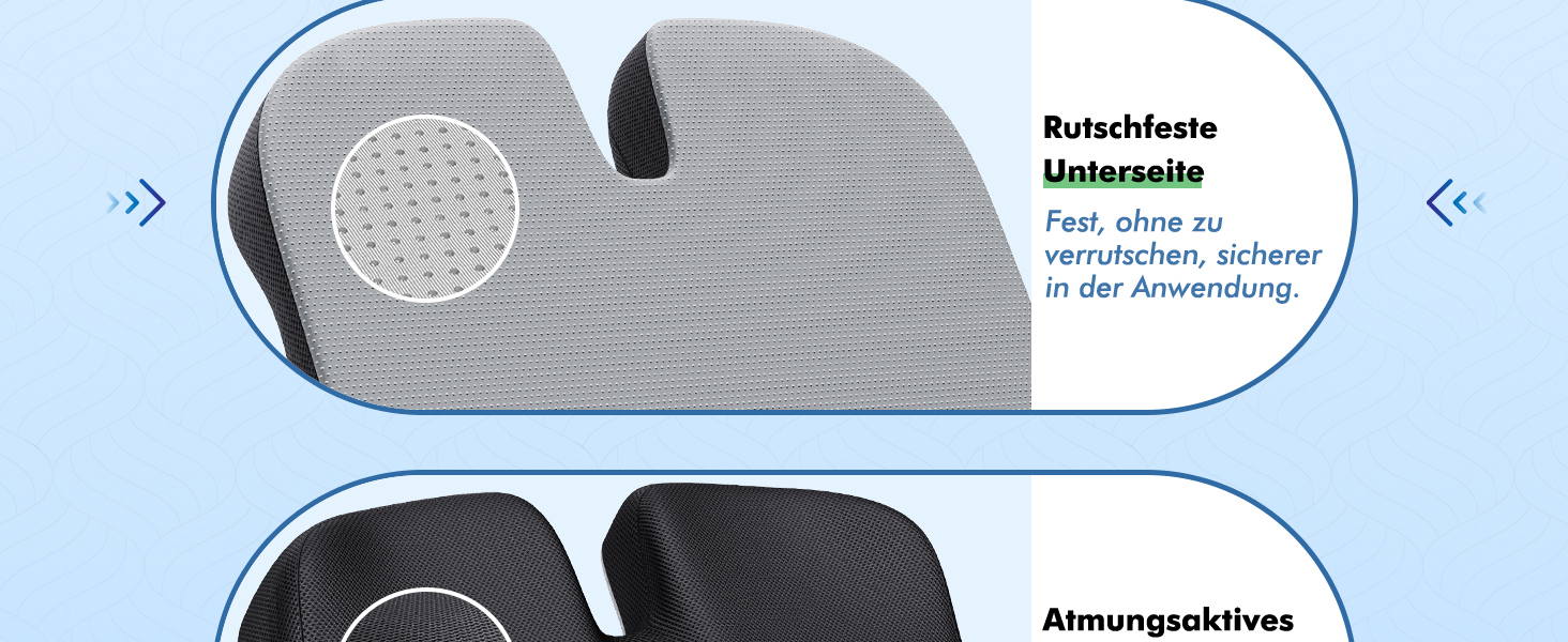 Подушка ортопедична з піни Memory Foam Benazcap для сидіння: зняття тиску, для авто, офісу, геймінгу, дому. Знімний чохол (45x41x8 см)