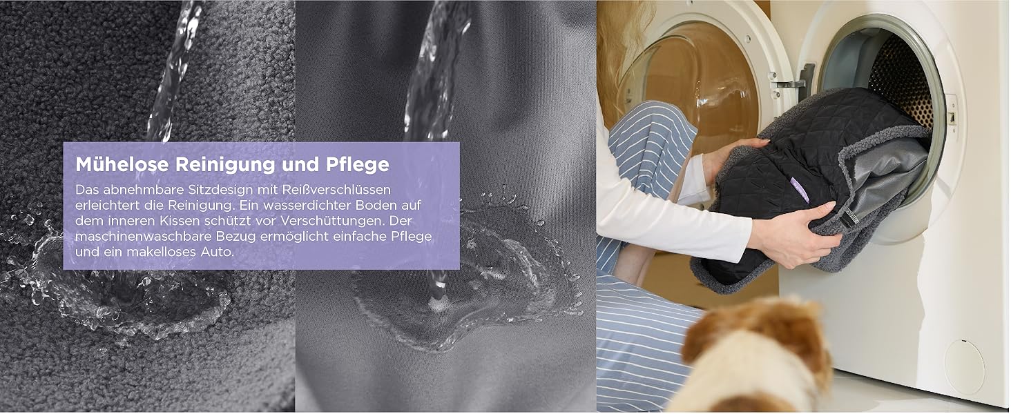 Автокрісло для собак Lesure - водовідштовхувальне, для маленьких собак, з поворотком для повідка, темно-сіре