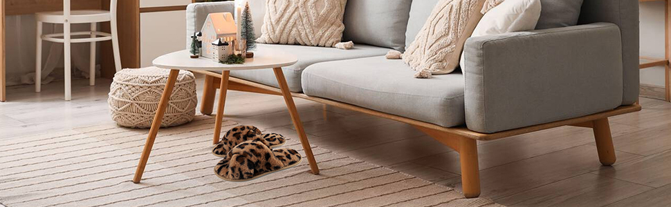 Жіночі плюшеві домашні тапочки Riehmot, розмір 40/41 EU, леопардовий принт