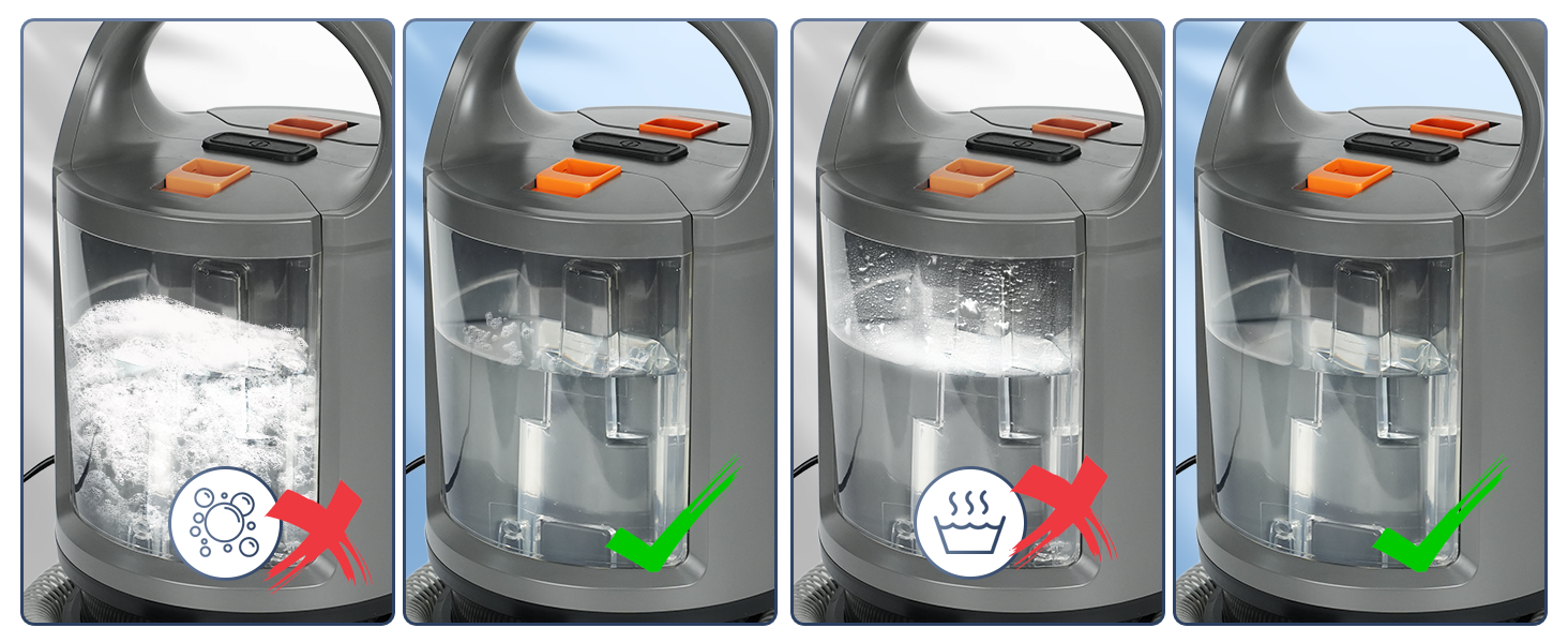 Портативний мийкий пилосос 400W з 2-танком для чищення диванів, килимів, авто та постільної білизни