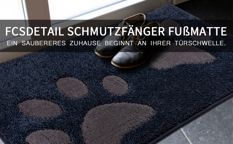 Килимок для дому FCSDETAIL, 50x80 см, миючий, водонепроникний, з антиковзаючою поверхнею, для собак та вологих лап (Темно-синій)