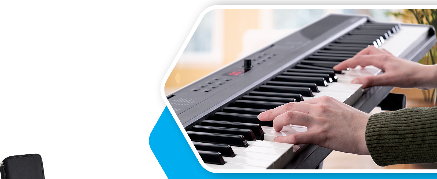 Клавіатура Alesis E-Piano з 88 клавішами, 480 звуків, USB-MIDI, динаміками, аксесуарами та уроками для початківців