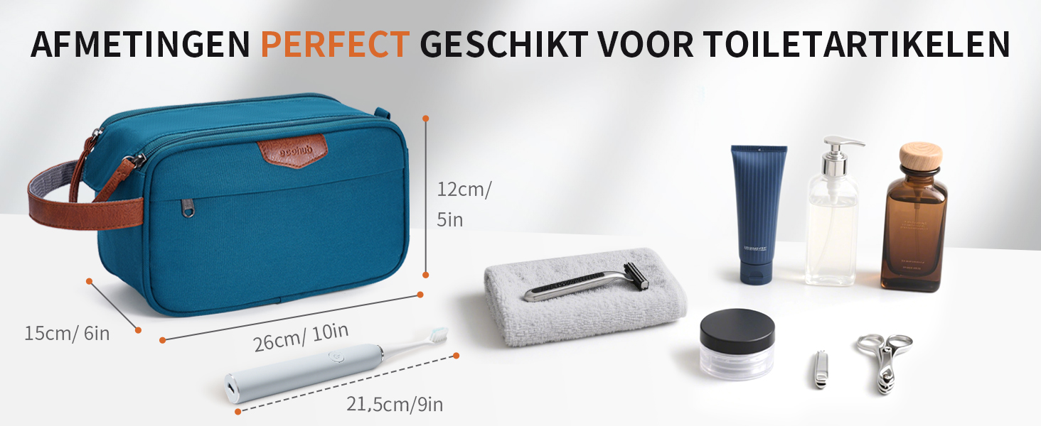 Чоловіча дорожня косметичка ECOHUB, водонепроникна, з великим відділенням та відділенням для мокрого одягу, з переробленого PET, з двома блискавками, чорна