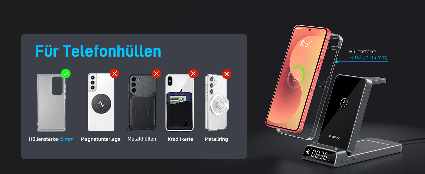 Бездротовий зарядний пристрій 3-в-1 для Samsung Galaxy S26/S25/Z Fold 7/Flip 7/Buds 3/2, Watch 8/7/6/5 Pro - сірий