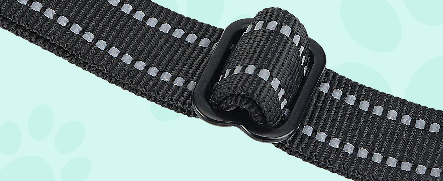 Нашийник для собак Joytale середнього розміру, світловідбиваючий, дихаючий, регульований з ручкою для тренувань, M (XL, 1 шт), блакитний