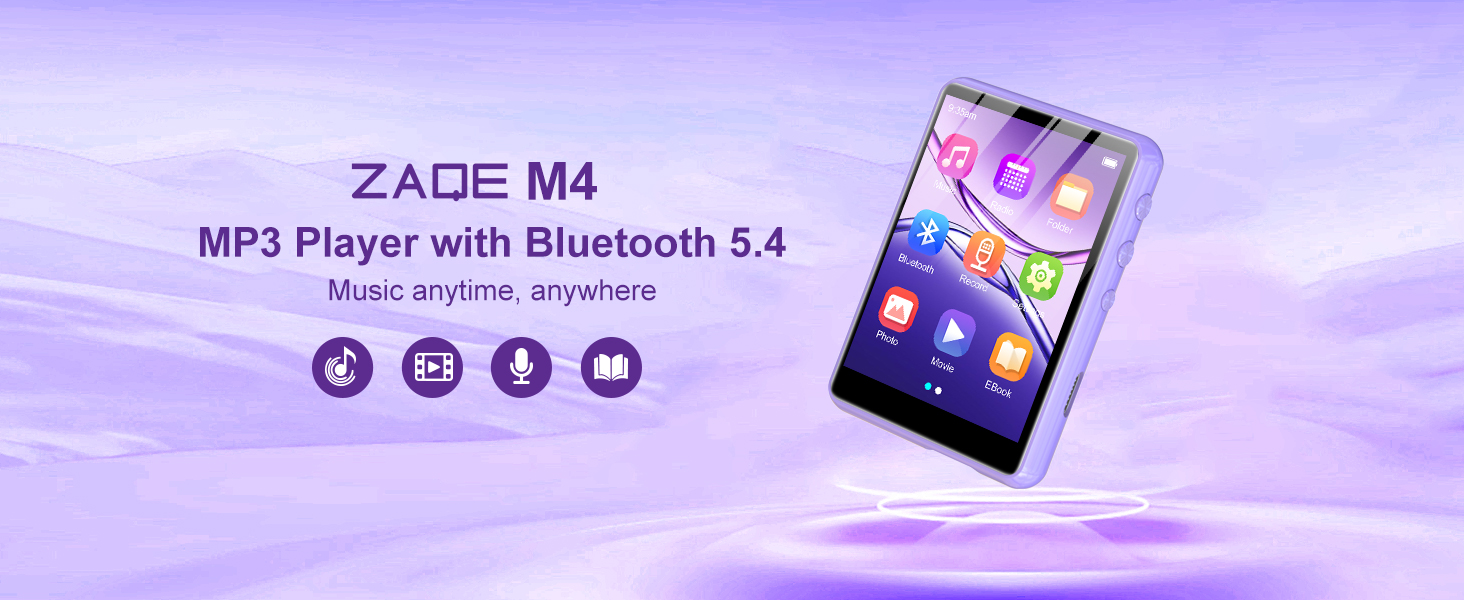 MP3 плеєр ZAQE 128GB Bluetooth 5.3 з сенсорним екраном 2.4