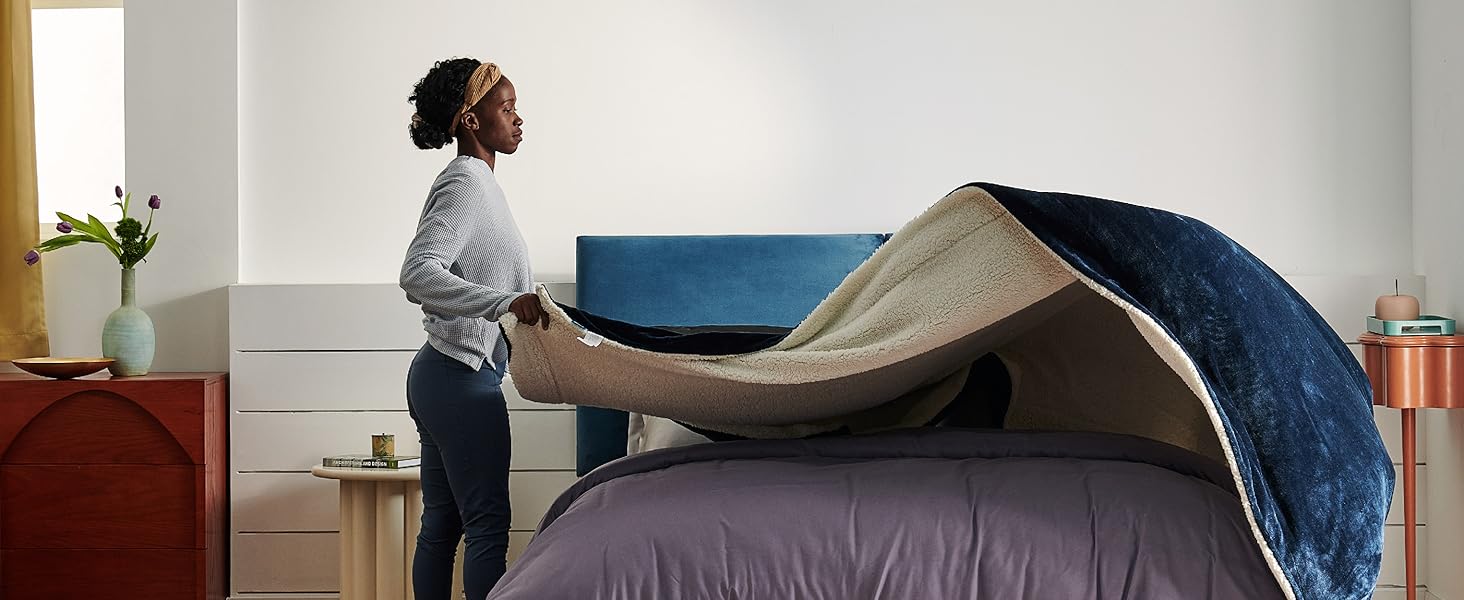 BEDSURE Плед з м'якого Sherpa, теплий вовняний плед - покривало на диван, пухнастий накид, товстий плед для дивану, подарунок для жінок, пухнастий домашній плед, сірий, 150x200 см, XL