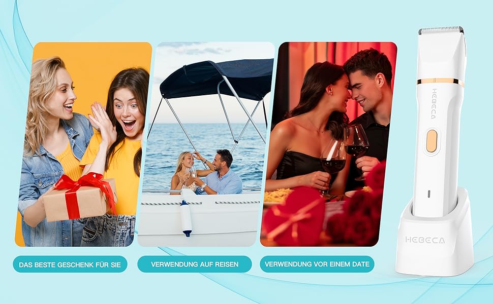 Електричний тример для бікіні 3-в-1 для жінок: тример для обличчя та інтимної зони, для чутливої шкіри. Вологостійкий, для мокрого та сухого використання, перезаряджається