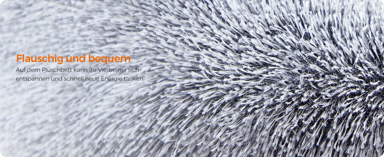 Кругле ліжко для собак та котів Feandrea з м'яким плюшем, діаметр 60 см, сірий колір, знімний наповнювач, 60 x 60 x 20 см