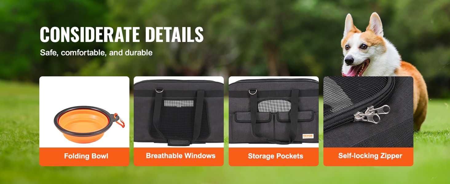 Тролей для собак VEVOR, 15.8 кг, чорний: зручний рюкзак-переноска для тварин з 4 колесами та кишенями для аксесуарів. Ідеально для подорожей та прогулянок.