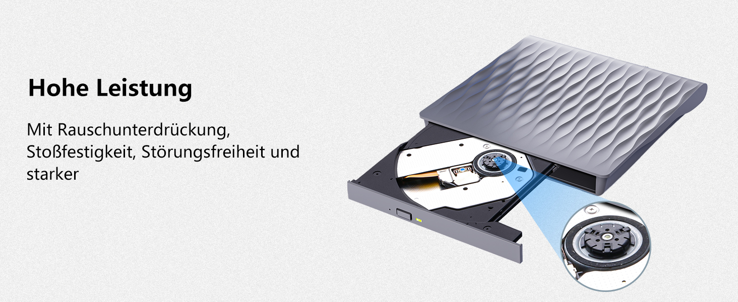 Зовнішній DVD/CD привід DANGZW USB 3.0 Type-C, портативний DVD-брунер та плеєр для ноутбука та ПК, сумісність з Windows, MacOS, Linux (сірий)