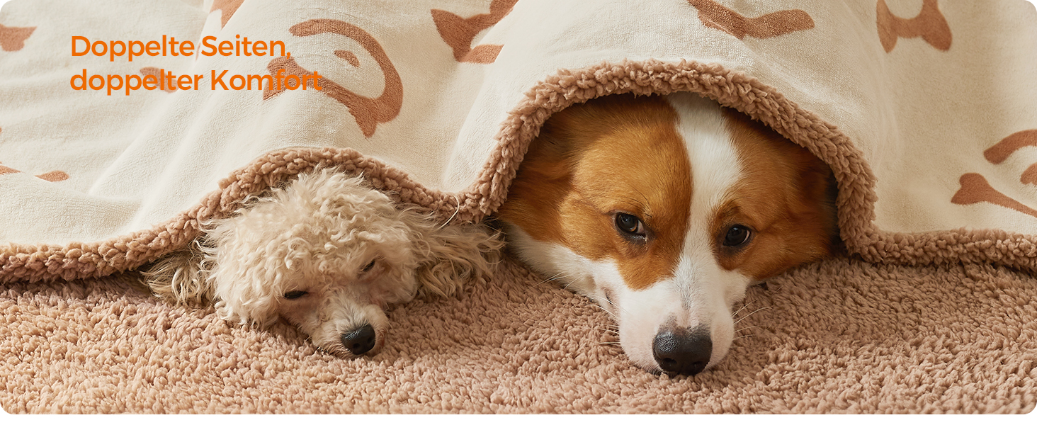 Водонепроникна ковдра для собак Feandrea, Sherpa Fleece, 152x127 см, XL, для собак та котів, захист дивану, машинне прання, бежевий, XXXL (229x203 см)