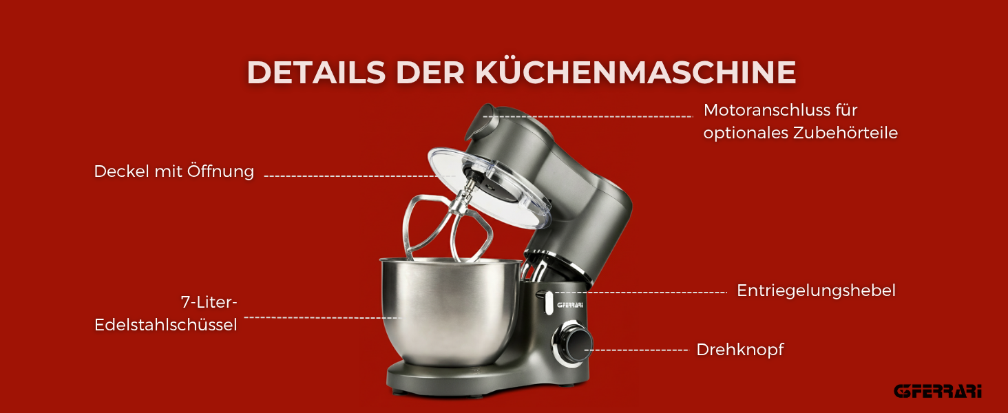 Планетарний міксер G3 Ferrari Pastaio, нержавіюча сталь, антрацит