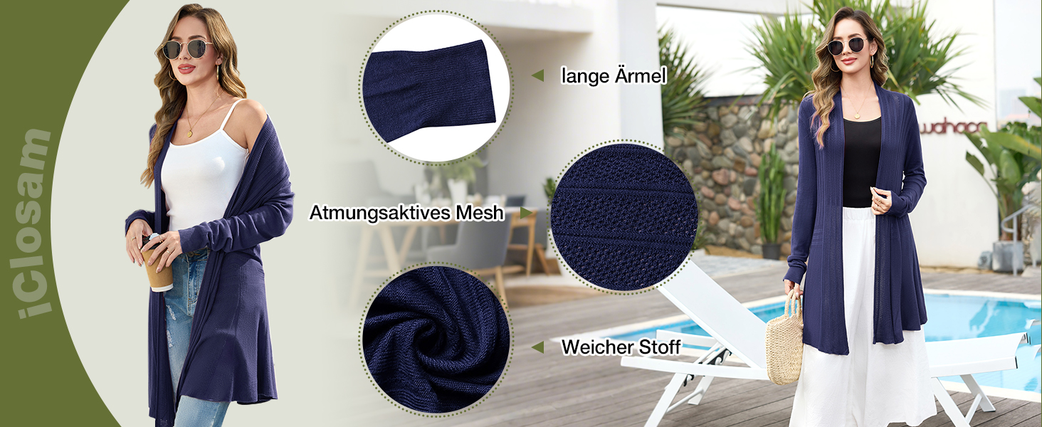 Жіноча кофта-кардиган iClosam з довгим рукавом, легка літня куртка, вільний крій (XXL, A-winerot)